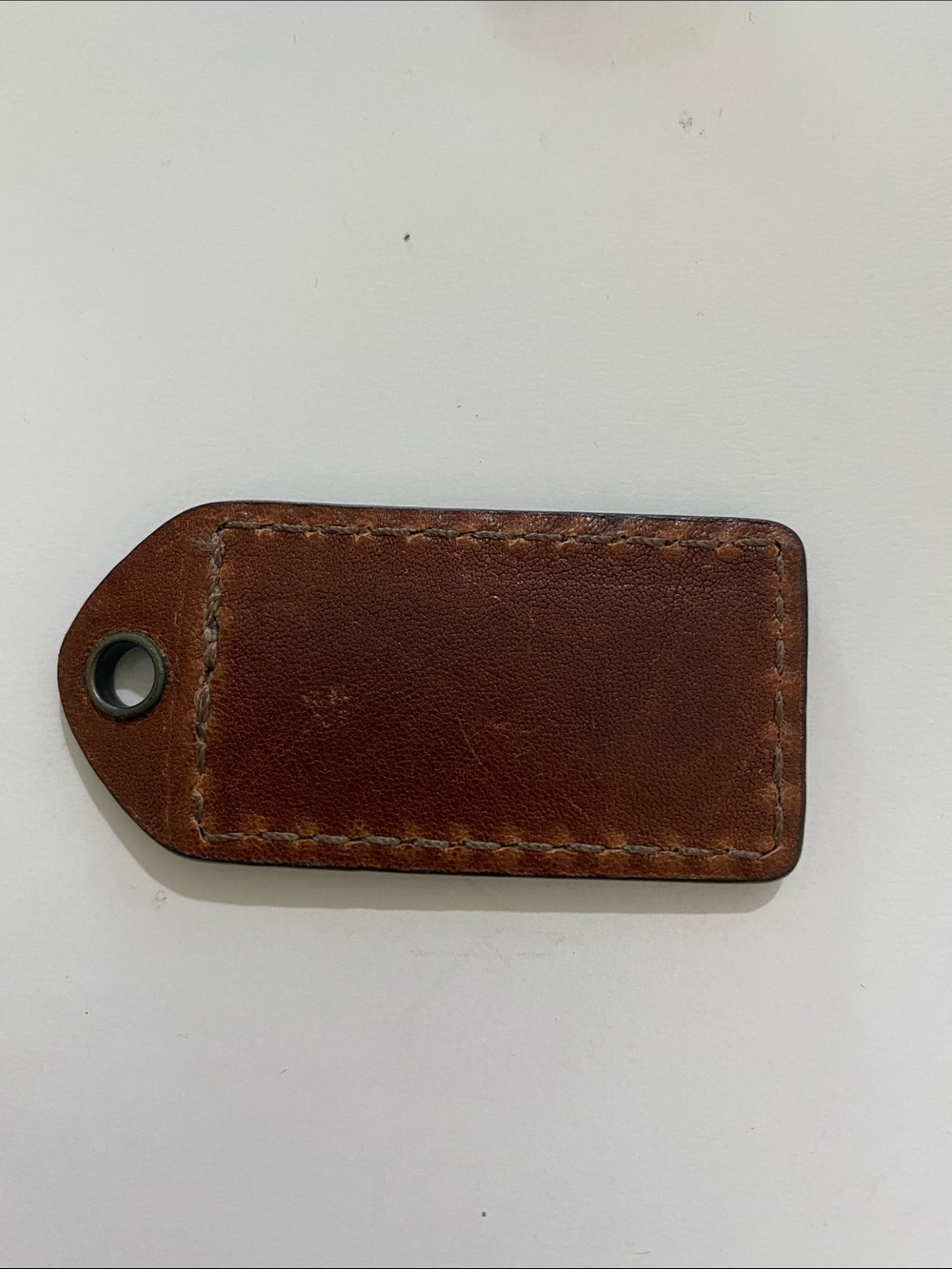 COACH Brown Leather Hang Tag with Brass Grommet - Picture 2 of 2